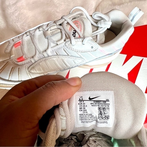 NEW Nike Air Max 98 "Rose Gold" sneakers pink and white leather metallic shoes - Picture 6 of 13